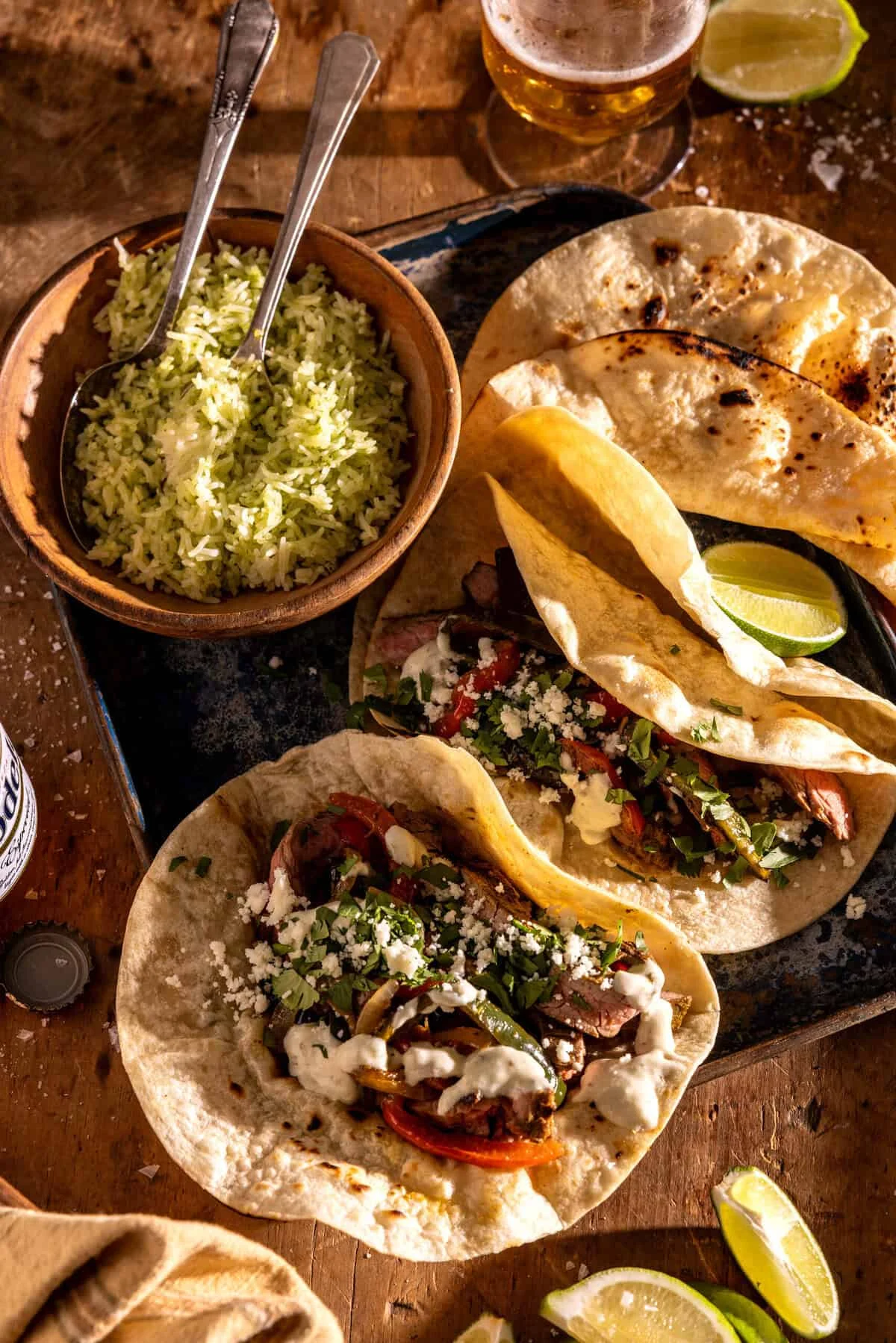 Fiesta Steak Fajitas with Creamy Jalapeño Verde Sauce: A Summer Culinary Delight