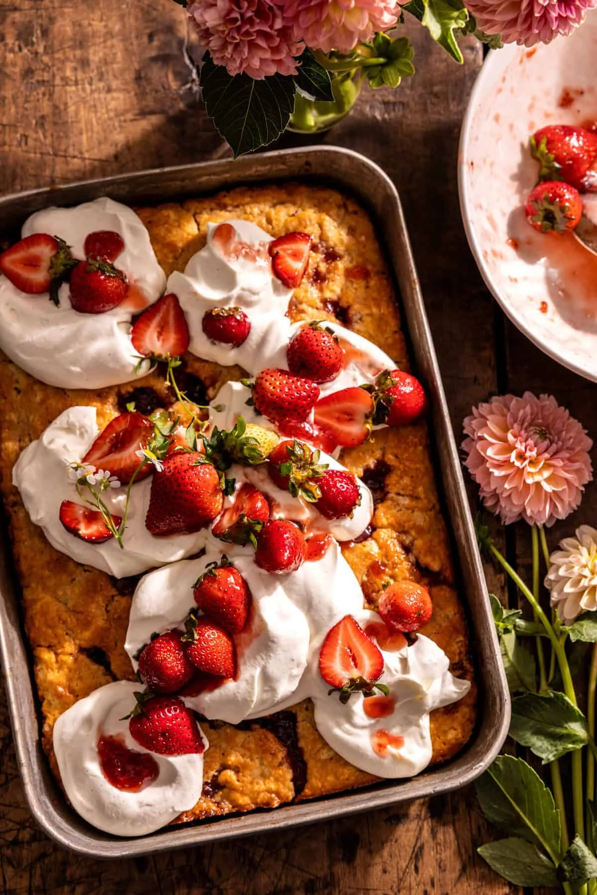 Strawberry Jam Shortcake Sheet Cake
