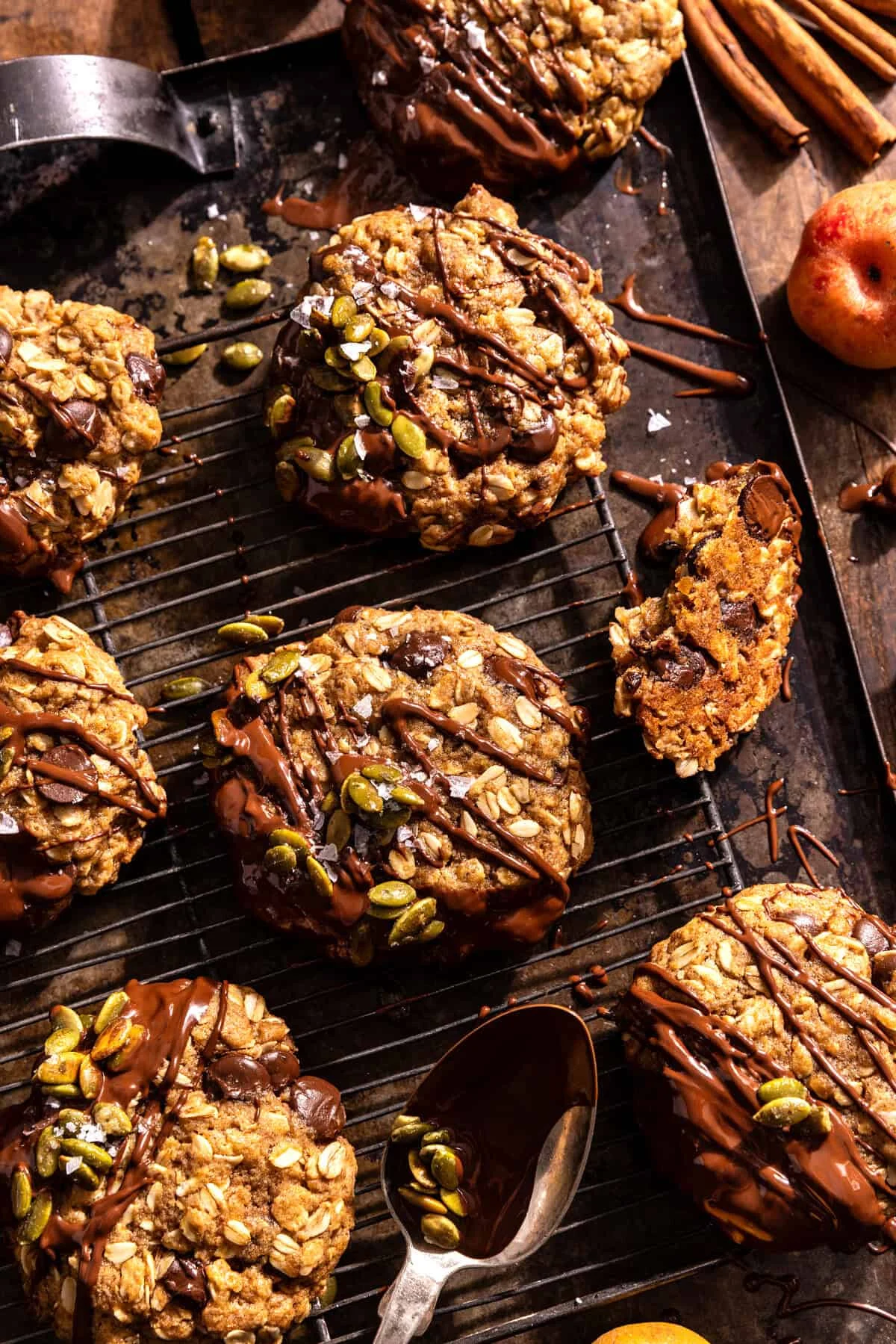 Chewy Harvest Oatmeal Chocolate Chip Cookies.